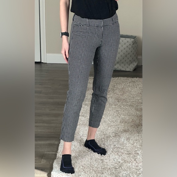 Old Navy Pixie Mid-rise Cropped Pant Houndstooth Work Dress Pant - Picture 1 of 9
